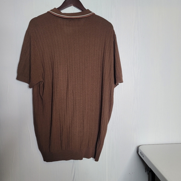 PJ PAUL JONES Mens Knitted Polo Shirts Short Sleeve Textured Pullover Golf Polo - Picture 9 of 16